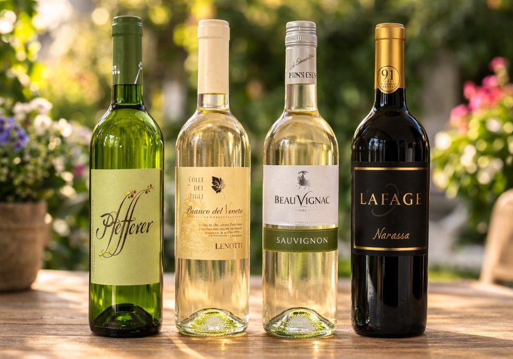 Wein zum lagern auf Tisch